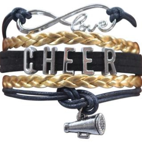 Girls Cheer Bracelet - Black & Gold - Picture 1 of 1